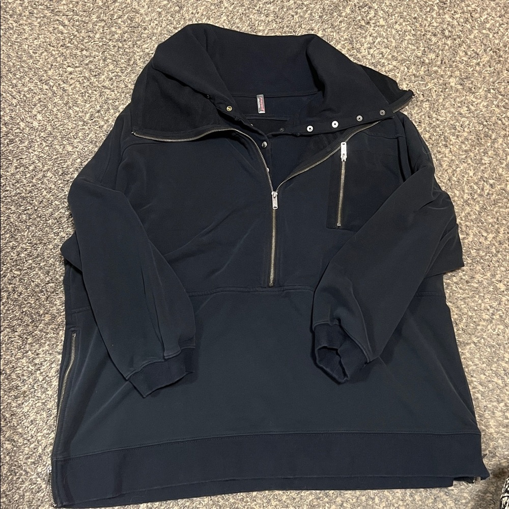 FP Movement by Free People Navy Zip-Up Hoodie